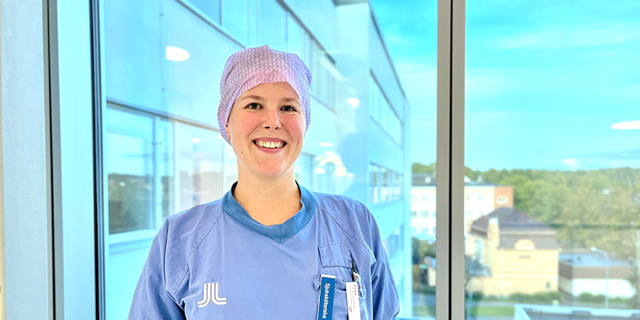 Emma Burke, operationssjuksköterska på Södertälje sjukhus