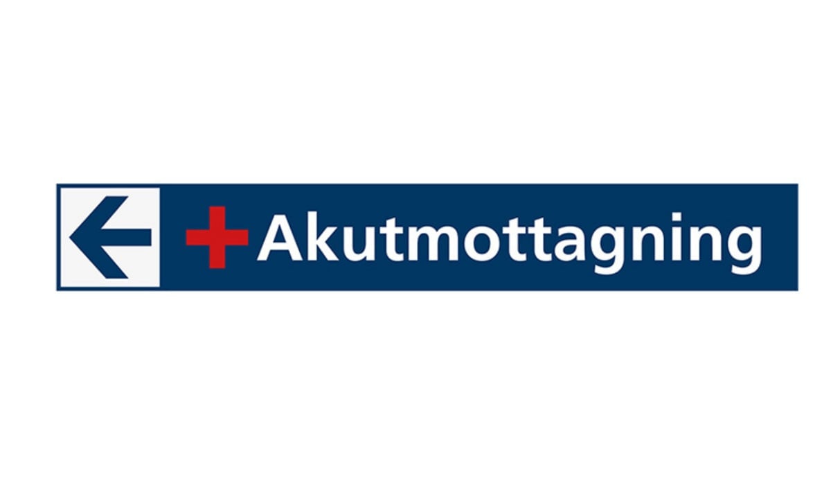 En skylt för åt vilket håll akutmottagningen ligger.